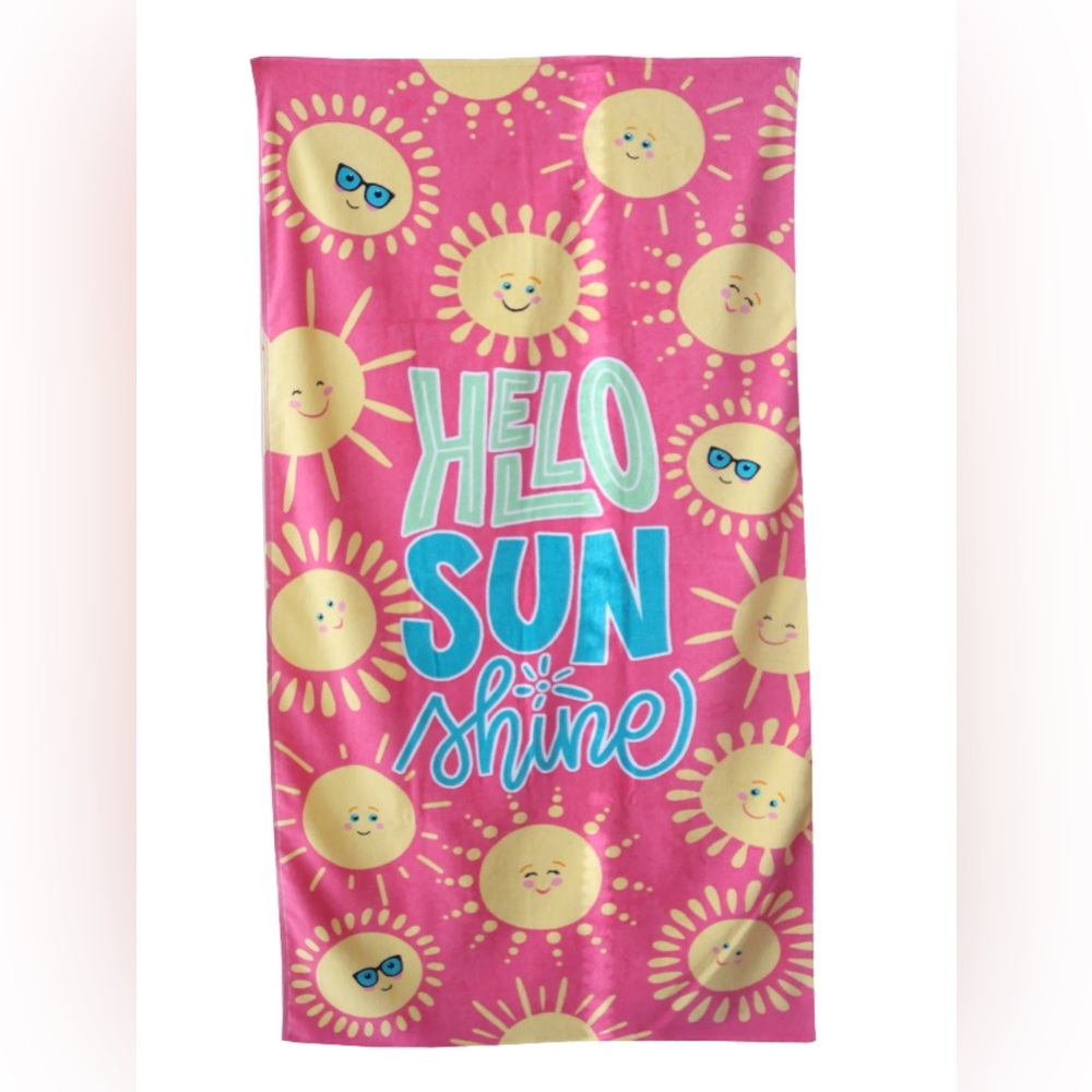 Hello Sunshine Adult Cotton Beach Towel